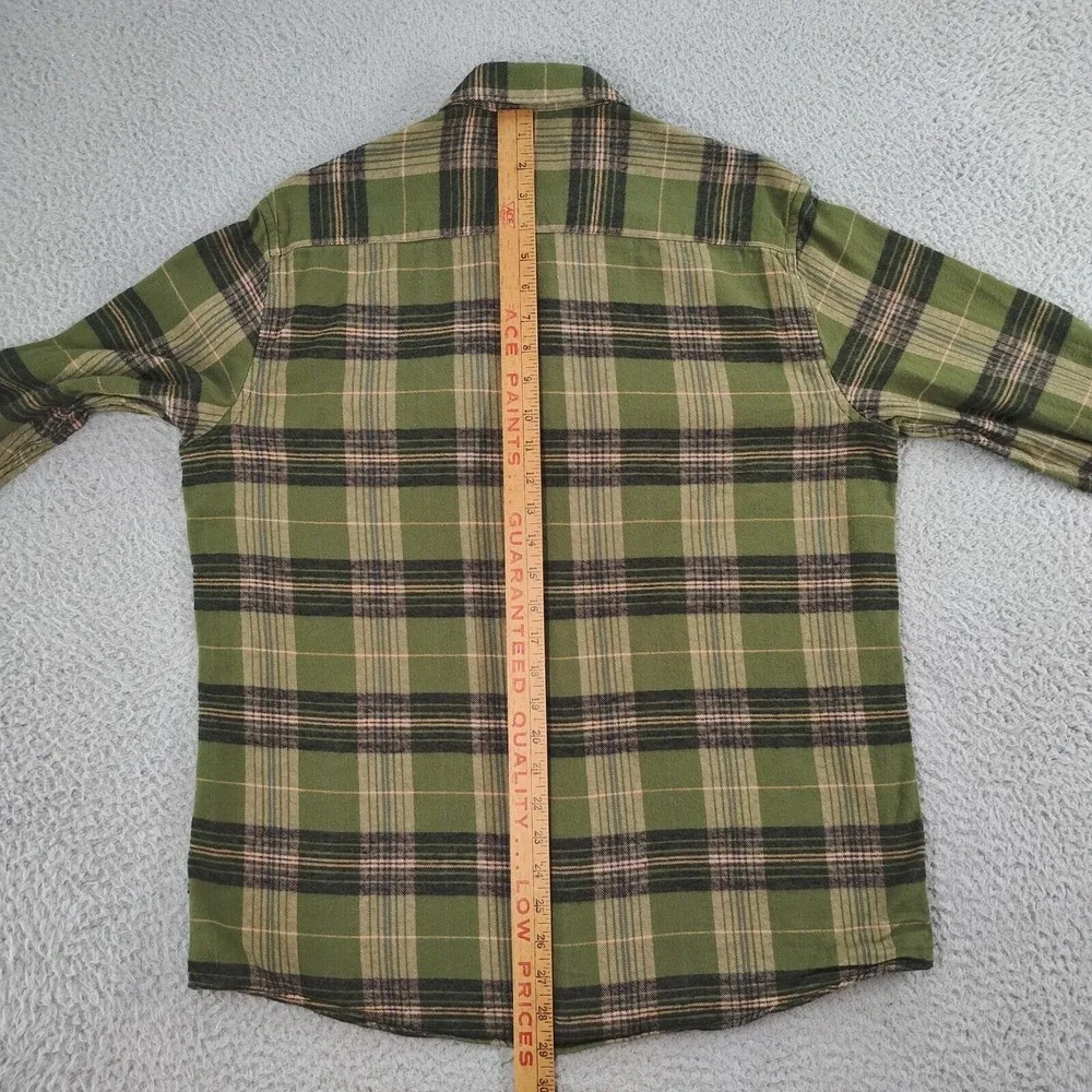 Oddstory Brewing Co Flannel Shirt Men Large Green Plaid Button Up Chattanooga